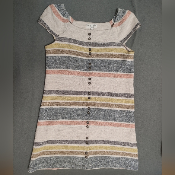 Texture & Thread Cap-sleeve dress in stripe. Madewell, S - Picture 2 of 3